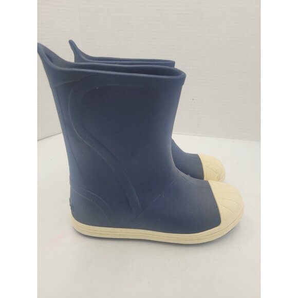 Crocs Navy Blue Bump It Boots Jr Size 1 Pull On Waterproof Rainboot - Picture 8 of 12